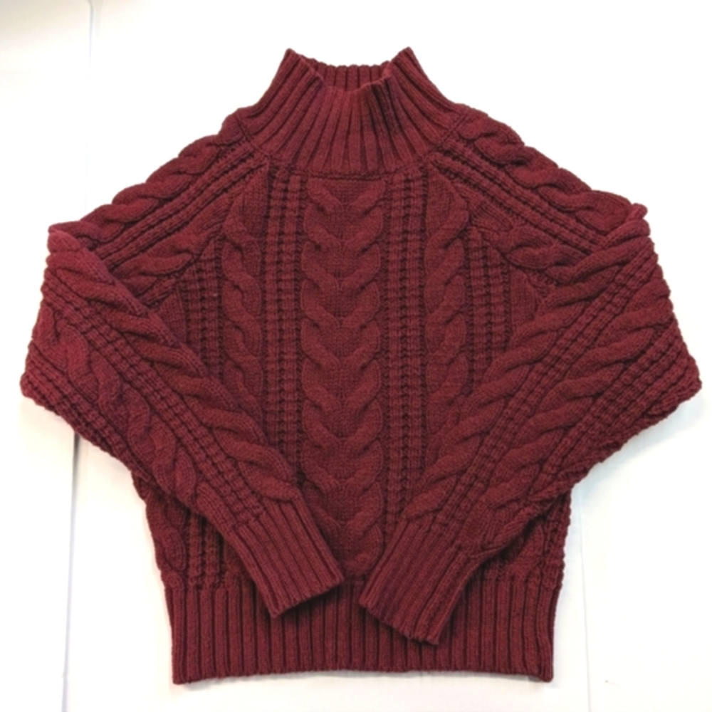 A.newday Burgundy Knit Turtleneck Sweater